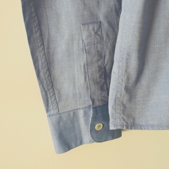 Surface to Air Men's Blue Button Down Shirt with Houndstooth Club Collar M - Picture 6 of 9